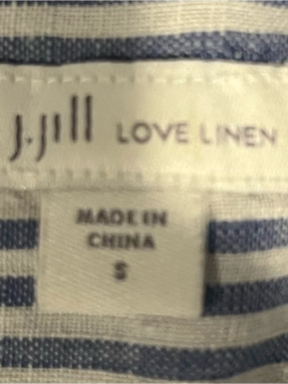 J JILL linen Blue/White stipe top, Sz S, ORIG $100+ LUX CHIC! Deal of the Day!